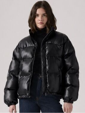 Levi's Noe Western Puffer Jacket Black XS NWT